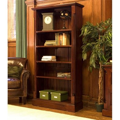 La Roque Tall Wooden Open Bookcase In Mahogany