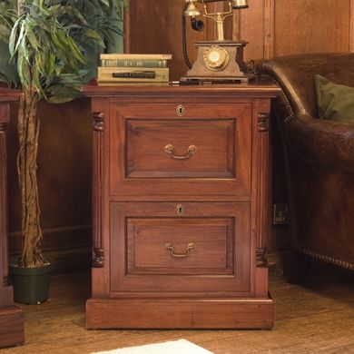 La Roque Wooden 2 Drawers Filing Cabinet In Mahogany