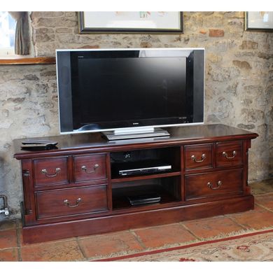 La Roque Wooden 6 Drawers TV Stand In Mahogany