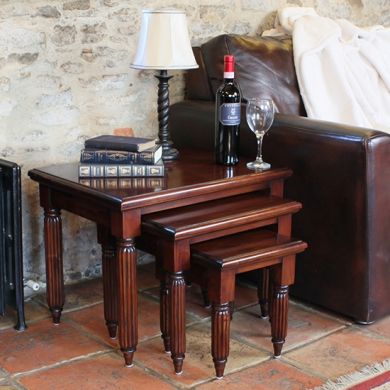 La Roque Wooden Nest Of Tables In Mahogany