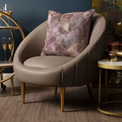 Lagero Fabric Upholstered Armchair In Mink