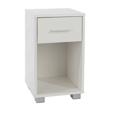 Elmont Wooden Compact Bedside Cabinet With 1 Drawer In White