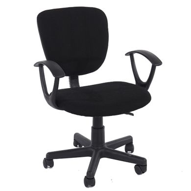 Loft Black Fabric Study Chair With Black Base