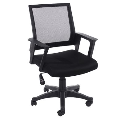 Loft Black Mesh Back Home Office Chair With Black Fabric Seat