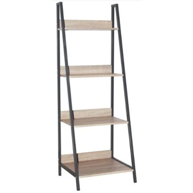 Loft Ladder Style Wooden Bookcase In Oak Effect
