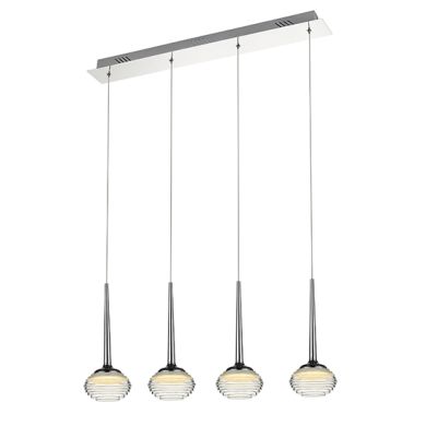 Lola 4 Rigid Glass Dome Decorative Ceiling Pendant Light In Chrome