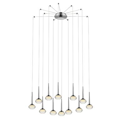 Lola 12 Rigid Glass Dome Decorative Ceiling Pendant Light In Chrome