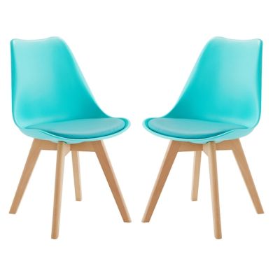 Louvre Aqua Dining Chairs In Pair