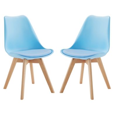 Louvre Baby Blue Dining Chairs In Pair
