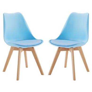 Louvre Baby Blue Dining Chairs In Pair