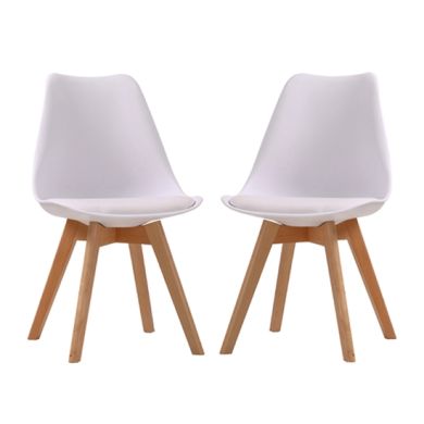 Louvre White Dining Chairs In Pair