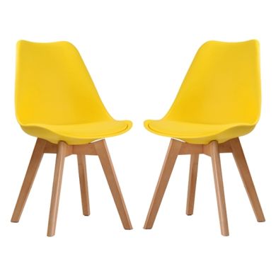 Louvre Yellow Dining Chairs In Pair