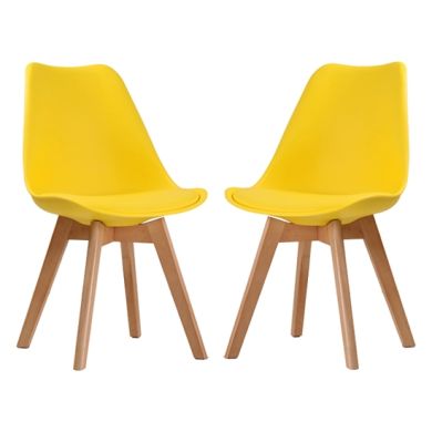 Louvre Yellow Dining Chairs In Pair