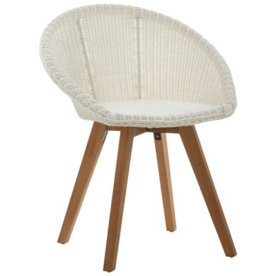 Lovina Plastic Rattan Chair In White