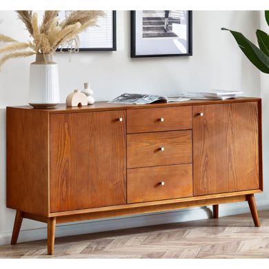 Lowry Wooden Sideboard Large With 2 Doors 3 Drawers In Cherry