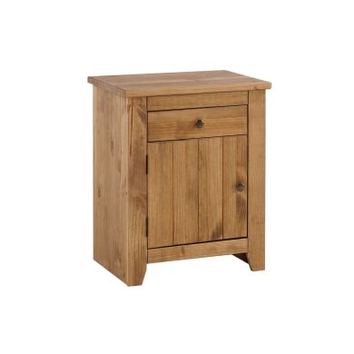 Havana Wooden 1 Drawer Bedside Cabinet In Pine