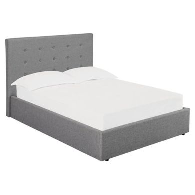 Lucca Plus Linen Upholstered Lift-Up King Size Bed In Grey