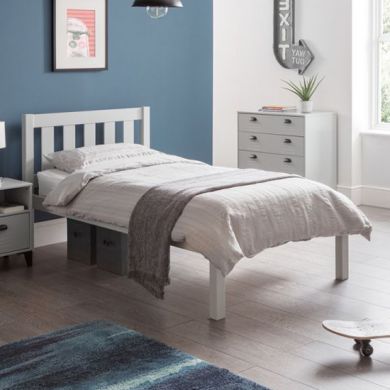 Luna Wooden Double Bed In Dove Grey