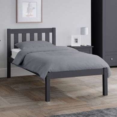 Luna Wooden Double Bed In Anthracite
