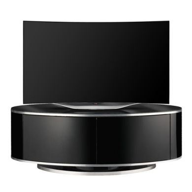 Luna Wooden TV Stand In Black High Gloss With Push Release Doors