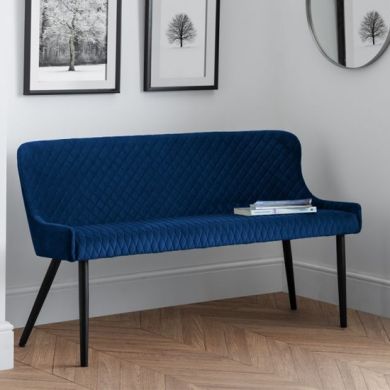 Luxe Velvet Upholstered High Back Hallway Seating Bench In Blue