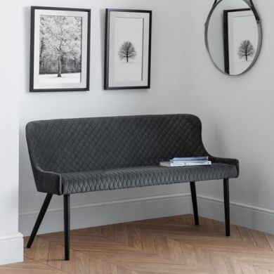Luxe Velvet Upholstered High Back Hallway Seating Bench In Grey