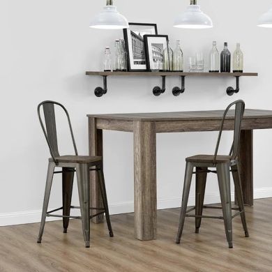 Luxor Copper Metal Counter Bar Stools In Pair