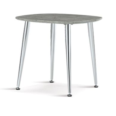 Lynx Lamp Table In Stone Effect With Chrome Legs