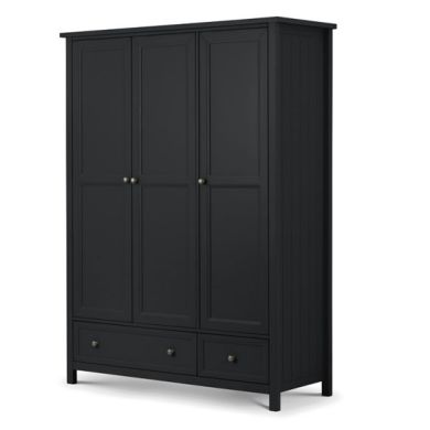 Maine Wooden Combination Wardrobe With 3 Doors In Anthracite