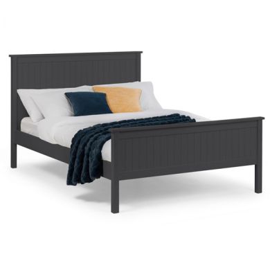 Maine Wooden King Size Bed In Anthracite