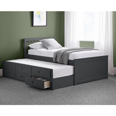 Maisie Single Bed With Underbed And Drawers In Anthracite