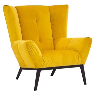 Maiko Fabric Upholstered Armchair In Yellow