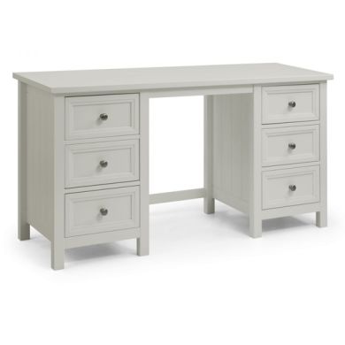 Maine Wooden 6 Drawers Dressing Table In Dove Grey