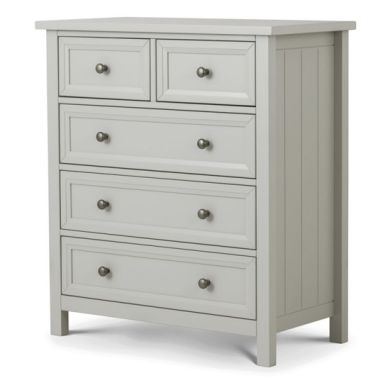 Maine Wooden Chest Of Drawers In Dove Grey With 5 Drawers