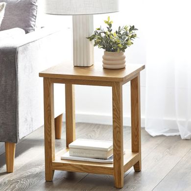 Mallory Square Wooden Lamp Table In Oak