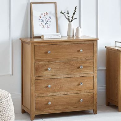Mallory Wooden Chest Of 4 Drawers In Oak
