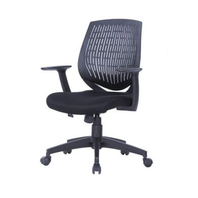 Malibu Fabric Seat And Plastic Backrest Office Chair In Black
