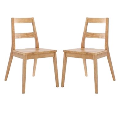 Malmo White Oak Wooden Dining Chairs In Pair