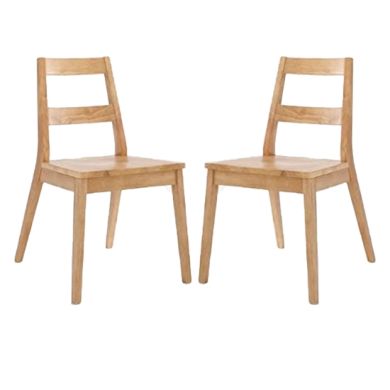 Malmo White Oak Wooden Dining Chairs In Pair