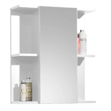 Mandy High Gloss Mirrored Bathroom Cabinet With 1 Door In White
