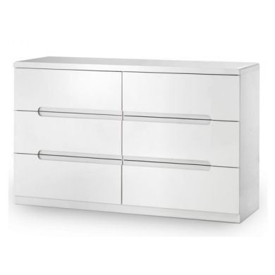 Manhattan Chest Of Drawers In White High Gloss With 6 Drawers