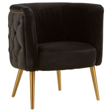 Manhattan Velvet Upholstered Tub Chair In Black