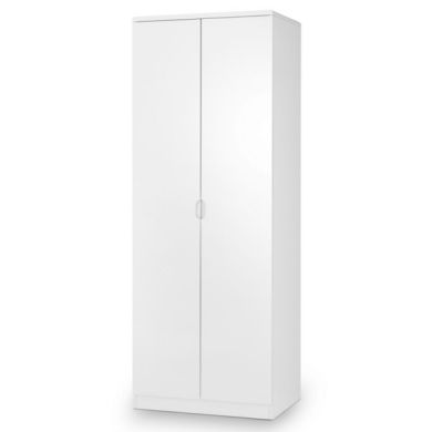 Manhattan Wooden 2 Doors Wardrobe In White High Gloss