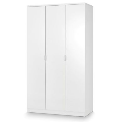 Manhattan Wooden 3 Doors Wardrobe In White High Gloss