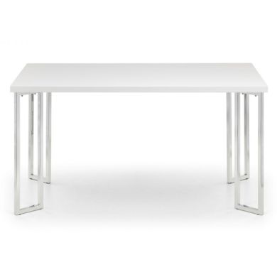 Manhattan Wooden Dining Table In White High Gloss