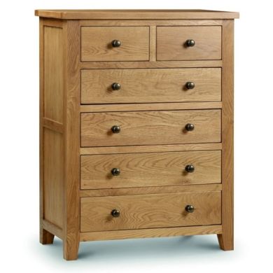 Marlborough Chest Of Drawers In Waxed Oak With 6 Drawers