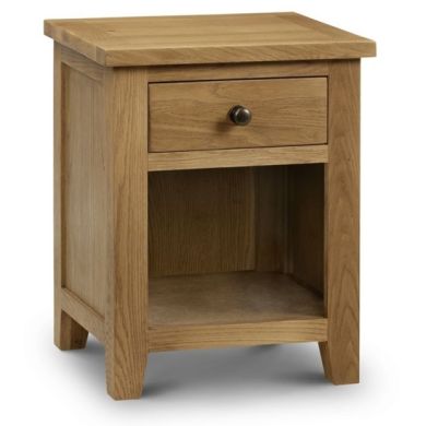 Marlborough Wooden 1 Drawer Bedside Cabinet In Waxed Oak
