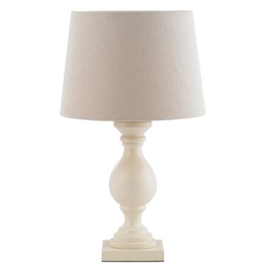 Marsham Ivory Fabric Table Lamp In Ivory Wood