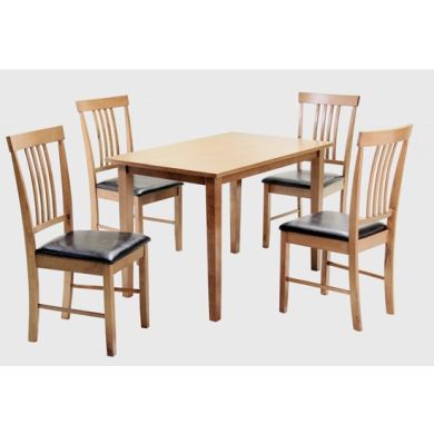 Massa Medium Wooden Dining Set In Oak With 4 Chairs