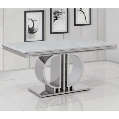 Massimo Marble 160cm Dining Table In White